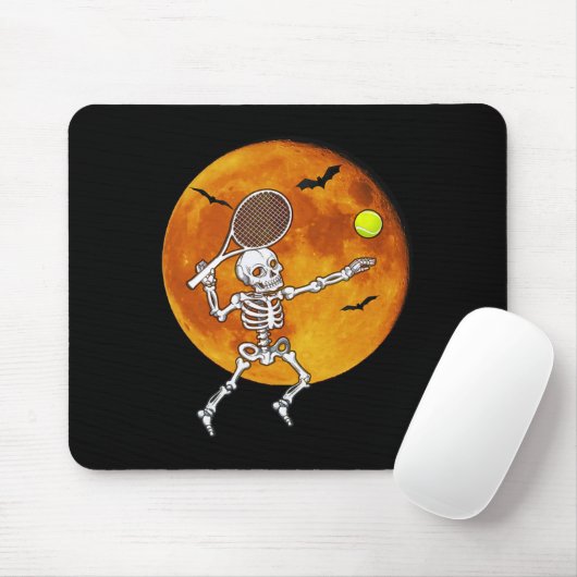 Skeleton Tennis Halloween Racket LL Muismat (Met muis)
