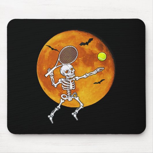 Skeleton Tennis Halloween Racket LL Muismat (Voorkant)