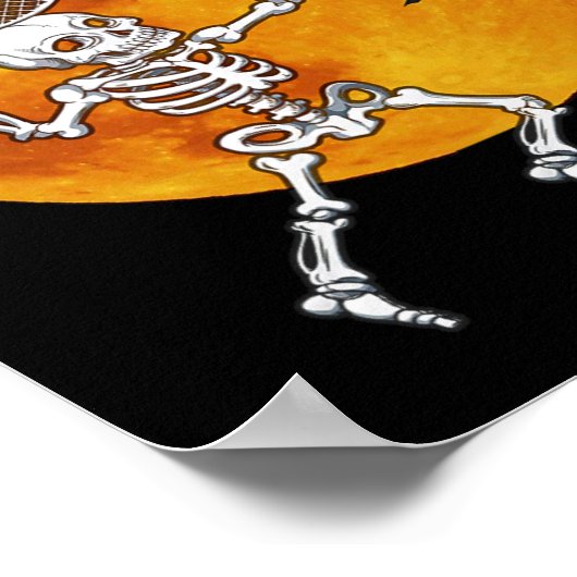 Skeleton Tennis Halloween Racket LL Poster (Hoek)