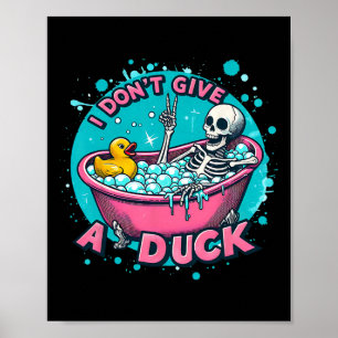 Skeleton Th Humor Rubber Duck Funny Halloween Poster