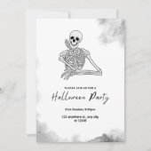 Skeleton-thema zwart en wit Halloween Kaart (Voorkant)
