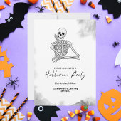 Skeleton-thema zwart en wit Halloween Kaart