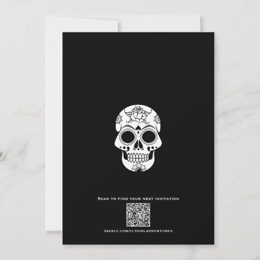 Skeleton Toasts Wine Simple Fun Halloween  Kaart (Achterkant)