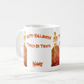 Skeleton Tombstone Halloween Funny Personalized Koffiemok (Voorkant links)