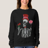 Skeleton Top Hat Rose Valentines Day Skeleton Bone (Voorkant)