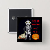Skeleton Trick of Treer Vierkante Button 5,1 Cm (Voorkant /achterkant)