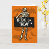 Skeleton Trick or treat Halloween Kaarten (Gele Bloem)