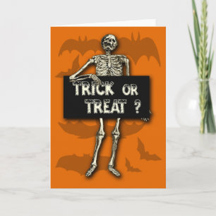 Skeleton Trick or treat Halloween Kaarten