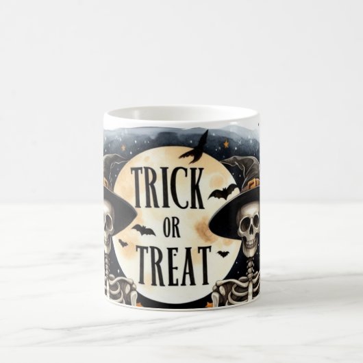 Skeleton Trick or Treat Morph Mug Magische Mok (Center)