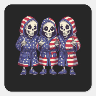 Skeleton Trio Patriottische Sticker