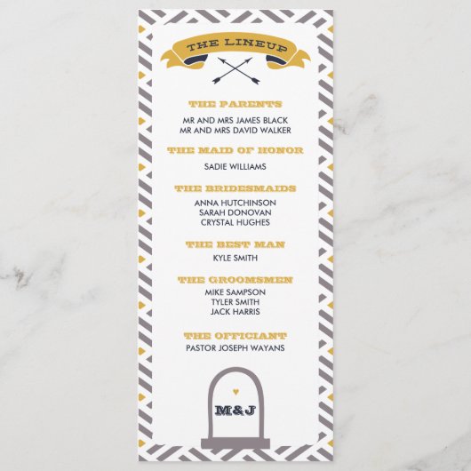 Skeleton Trouwprogramma - Marine en Mosterd Programmakaart (Achterkant)
