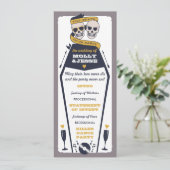 Skeleton Trouwprogramma - Marine en Mosterd Programmakaart (Staand voorkant)