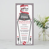 Skeleton Trouwprogramma - Valentijn Rood Kaart (Staand voorkant)
