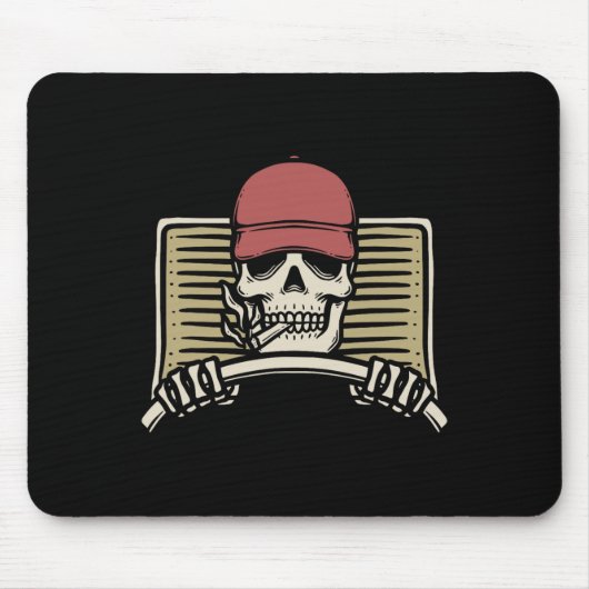Skeleton Trucker Lazy Halloween Costume Muismat (Voorkant)