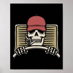 Skeleton Trucker Lazy Halloween Costume Poster