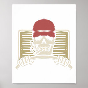 Skeleton Trucker Lazy Halloween Costume Poster