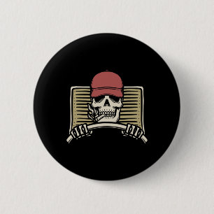 Skeleton Trucker Lazy Halloween Costume Ronde Button 5,7 Cm
