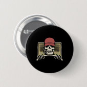 Skeleton Trucker Lazy Halloween Costume Ronde Button 5,7 Cm (Voorkant /achterkant)