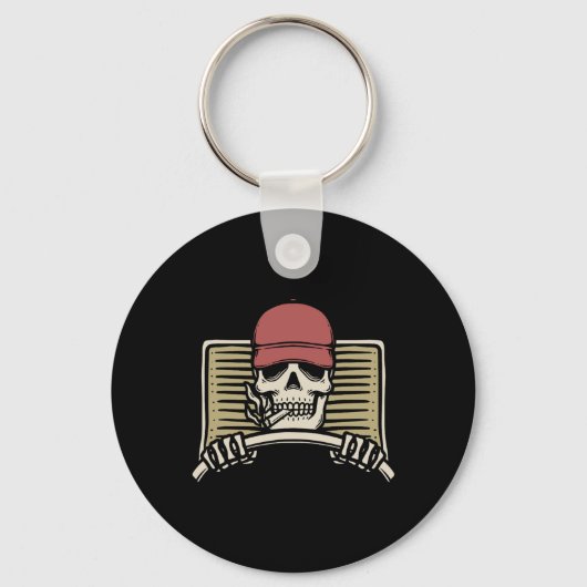 Skeleton Trucker Lazy Halloween Costume Sleutelhanger (Voorkant)
