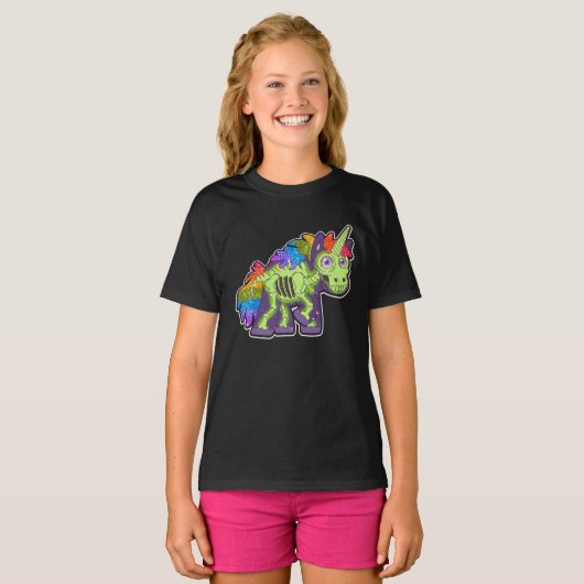 Skeleton Unicorn Halloween T-shirt (Voorkant volledig)