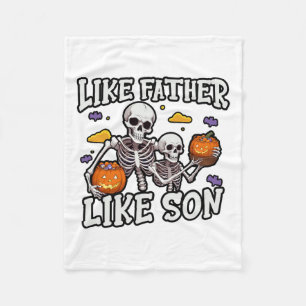 Skeleton Vader Zoon bijpassende Halloween kostuum Fleece Deken