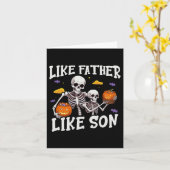 Skeleton Vader Zoon bijpassende Halloween kostuum Kaart (Gele Bloem)