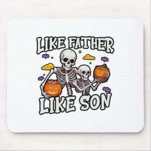 Skeleton Vader Zoon bijpassende Halloween kostuum Muismat