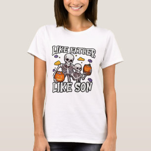 Skeleton Vader Zoon bijpassende Halloween kostuum T-shirt