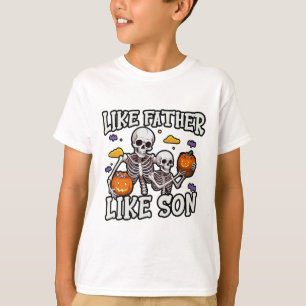 Skeleton Vader Zoon bijpassende Halloween kostuum T-shirt