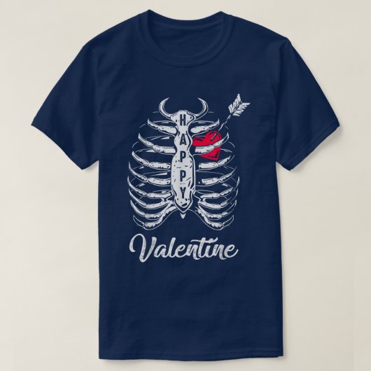 Skeleton Valentijn Gothic Gothic Valentijnsdag Cou T-shirt (Design voorkant)