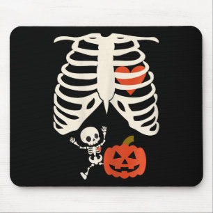 Skeleton van Halloween zwangerschapskoppels kostuu Muismat