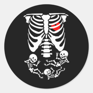Skeleton van Halloween zwangerschapskoppels Kostuu Ronde Sticker