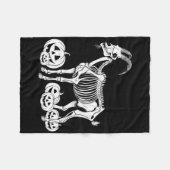 Skeleton Verjaardag Halloween Mannen Vrouwen Kinde Fleece Deken (Voorkant (Horizontaal))