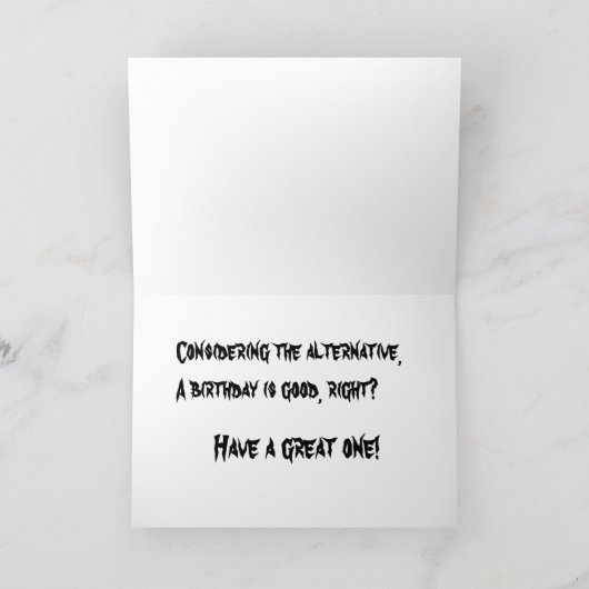 Skeleton verjaardagskaart kaart (Binnen)