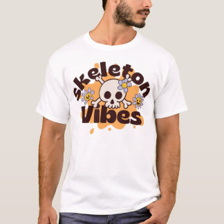 Skeleton Vibes Schattige schedelontwerp T-shirt