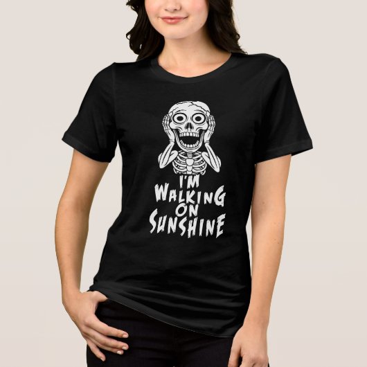 Skeleton Vibes: Walking on Sunshine! Tri-Blend Shirt (Voorkant)