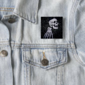 Skeleton Vierkante Button 5,1 Cm (In situ)