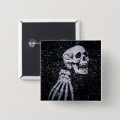Skeleton Vierkante Button 5,1 Cm (Voorkant /achterkant)
