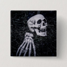 Skeleton Vierkante Button 5,1 Cm