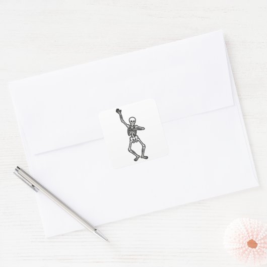 Skeleton Vierkante Sticker (Envelop)
