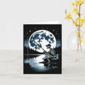 Skeleton Vist Halloween Spooky Fisherman Under Kaart (Gele Bloem)