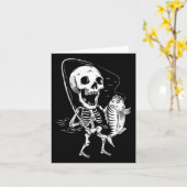 Skeleton Vist Lazy Halloween Costume Cool Skull Kaart (Gele Bloem)