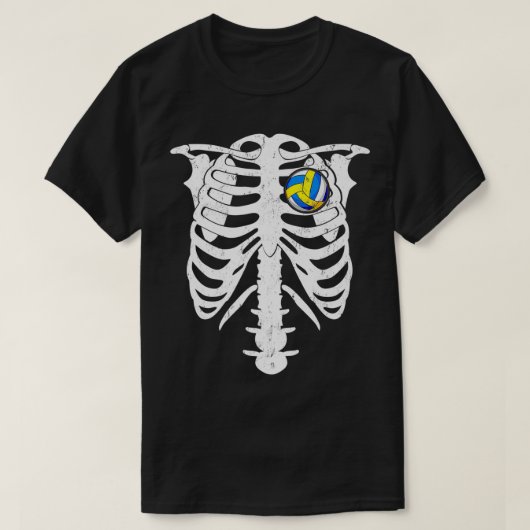 Skeleton Volleyball in hartkostume Halloween pre T-shirt (Design voorkant)