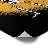 Skeleton voor saxofone jazz halloween poster (Hoek)