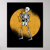 Skeleton voor saxofone jazz halloween poster (Voorkant)