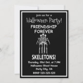 Skeleton Vriendschap Voor Altijd Halloween Feest Kaart (Voorkant)