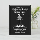 Skeleton Vriendschap Voor Altijd Halloween Feest Kaart (Staand voorkant)