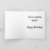 Skeleton vrouw glimlachend, Je wordt niet ouder Kaart (Binnen)