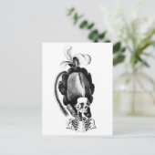 Skeleton-vrouw met uitgeruste haarstijl briefkaart (Staand voorkant)