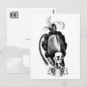 Skeleton-vrouw met uitgeruste haarstijl briefkaart (Voorkant / Achterkant)